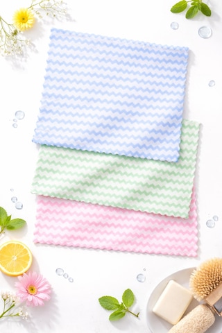 3 Adet Mikrofiber Bez 28x30, Süper Emici Mercan Polar Kumaş, Koku Yapmaz, Nem Ve Bakteri Önler Çeyiz Çok Renkli
