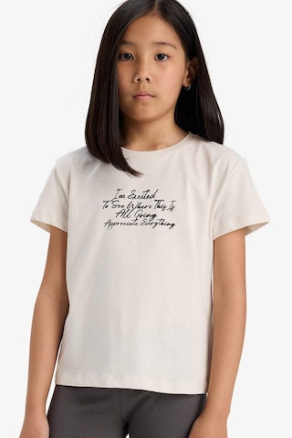 Defacto Kız Çocuk Bisiklet Yaka Baskılı Kısa Kollu Tişört E5892a825smbg697 Bej