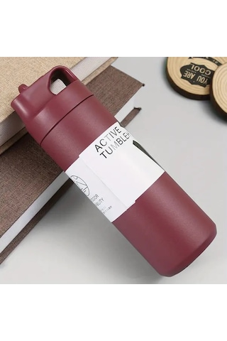 Besthome1 1 Adet Active Termos Paslanmaz Çelik Vakumlu 550ml 19 35oz Çubuklu Ve Saplı Günlük Ve Dış Kullanım İçin