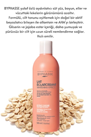 Ton Eşitleyici Ve Aydınlatıcı Vücut Sütü - Yulaf Özlü 500ml