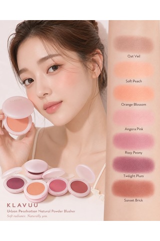 Klavuu Urban Pearlsation Natural Powder Blusher 6 Twilight Plum - İnci Tozu İçeren Allık