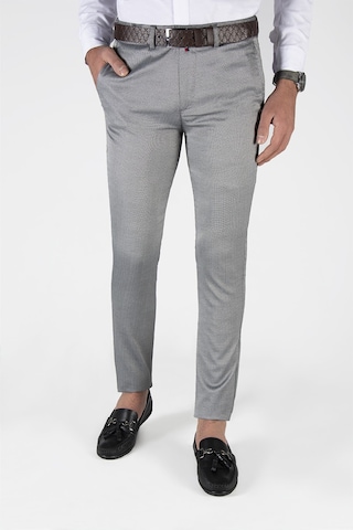 Terapi Men Erkek Gri Slim Fit Italyan Kesim Keten Pantolon Gri