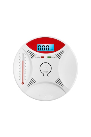 Yifomall Co Ve Duman Alarmı 2-in-1 Fonksiyonlu, Termometre Özellikli, Ab Malzeme, 4 Dil Kullanim Kılavuzu, Pil Gereklidir Zn-cdr810com