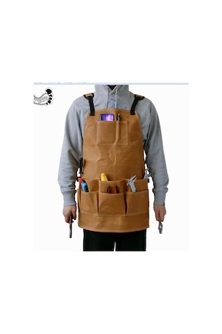 Feelingirl Takipçi Kuponu Mumlu Kanvas Çok Önlük Ayarlanabilir Askı Ağır Hizmet Marangoz Atölyesi Önlüğü