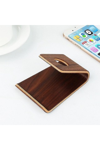 Evrensel Ahşap Stand Bambu Cep Telefonu Tutucu Standı Hafif İnce Cep Telefonu Standları İphone Uyumlu Taşınabilir 1 Adet-kahverengi
