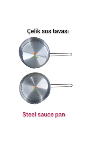 Çelik Sosluk Çelik Sos Tavası 20 Cm Ebatlı 2 Büyük Boy 430 Kalite