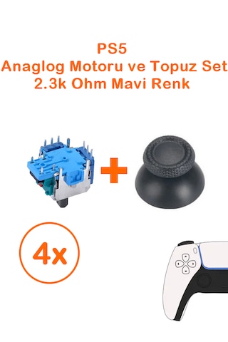 4 Adet Ps5 Analog Motoru Ve Başlık Topuz Set
