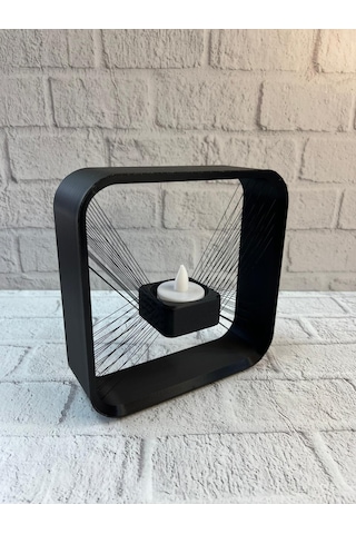 Askılı Kare Mumluk Duvar Dekoru Loş Salon Ve Modern Mekanlar
