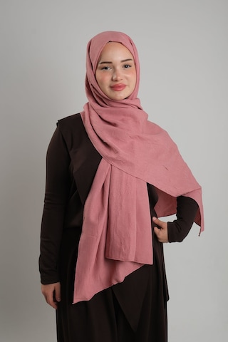 Giverny Pembe Düz Klasik Ria Şal İtalyan Dikişli Pamuk Caz Sade 202130 04