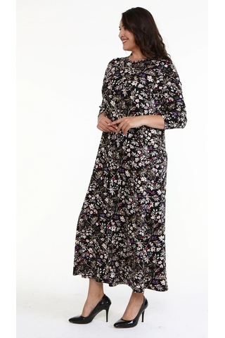 Çiçekli Penye Elbise