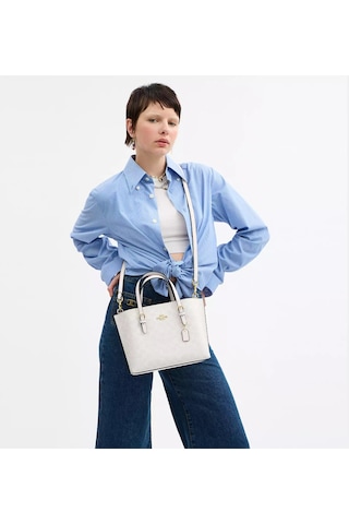 Coach Mollie Small Tote Kadın Çapraz Çanta Cv965 Beyaz