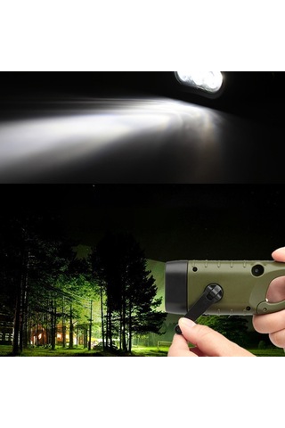 Ranyeek Dışarıda Kullanıma Uygun Güneş Enerjili El Feneri, Elden Çevirerek Şarj Edilebilir, Led Işık, Pil Gerektirmeyen Kompakt Aydınlatma Aleti Çok Renkli