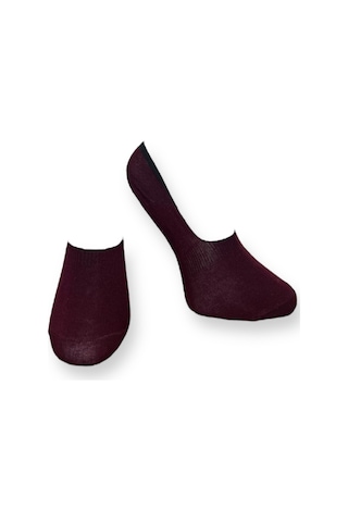 Me-vo Tekli Bordo Renkli Bay/bayan Unisex Esnek Nem Alabilen Pamuklu Babet Çorap Bordo