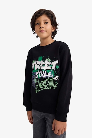 Defacto Erkek Çocuk Bisiklet Yaka Baskılı İçi Yumuşak Tüylü Sweatshirt G5559a825cwbk81 Siyah-bk81
