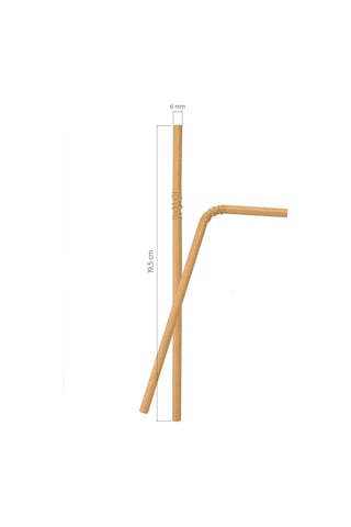 Roll-up Doğaya Dönüş Ekolojik Doğal Körüklü Kraft Kağıt Pipet 6 MM 5 x 100'lü 19.5 CM