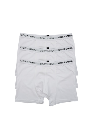 Gost Liria -bare Erkek Boxer 3 Lü Paket Beyaz Beyaz