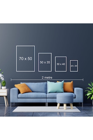 Huhuli Ahşap Çerçeveli 3 Lü Modern Tablo Huhu423