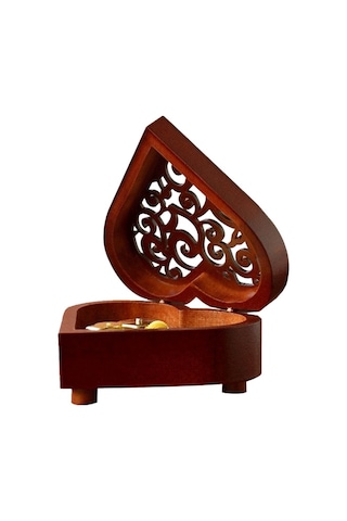 Müzik Kutusu Ahşap Kalp Şeklinde Müzik Kutusu Yaratıcı Süslemeler Tatil Hediyeleri Erkekler Kadınlar Arkadaşlar Ahşap Oyma Mekanizma Müzik Kutusu