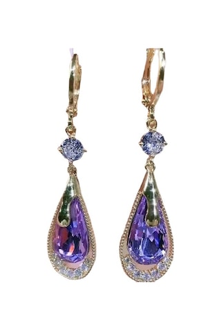 Skycity İnci Pırlantalar İle Süslenmiş, Gündüz Ve Gece Kombinasyonlarına Uygun Zarif Küpe. Gold