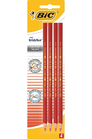 Bic Evolution Extra Güçlü Uç 4'Lü Blisterli Kırmızı Kopya Kalem