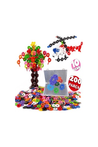 200 Parça Eğitici Kilitli Diskler Stem Eğitimi Uyumlu 10 Renk Kut