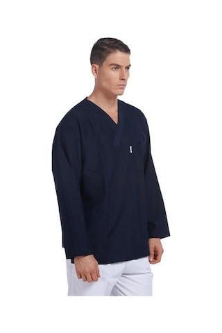 V Yaka Ceket Uzun Kol Lacivert