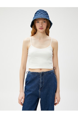 Koton Crop Atlet Halter Yaka Dar Kesim Ekru 3sal30172ık 3SAL30172IK010