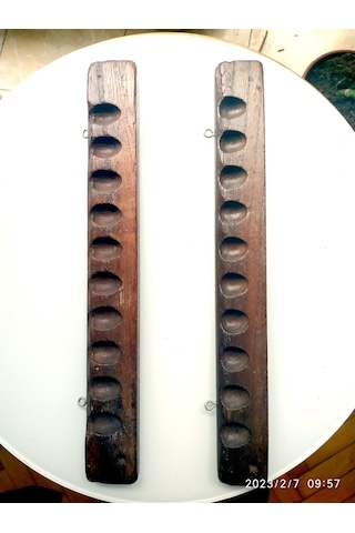 Omeniv Antika Ahşap İki Adet Pasta Kurabiye Kalıbı Mutfak