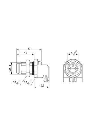 Phoenix Sacc-dsı-m8ms-3con-l90-sh ,m8/3-pin Açılı/90c Erkek Pcb Soket