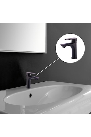 Pronto Tales Serisi Mix Lavabo Bataryası Siyah