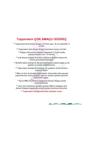 Tupperware ÇOK AMAÇLI SÜZGEÇ HSGL