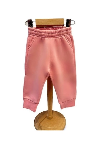 Kız Bebek İçi Şardonlu Kalın Eşofman Alt-15455 Pembe