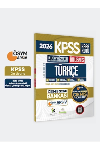 2026 Fullönlisans Kpss Türkçe Kara Kutu ÖSYM Çıkmış Soru Bankası Son 15 Yıl (Sadece Ön Lisans)