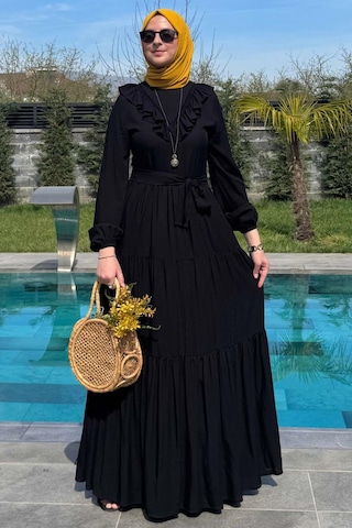 Rabia Şamlı Jale Elbise Siyah Normal