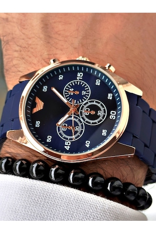 Premium Tasarım Silikon Kordon Exclusive Serisi Metal Kasa Erkek Kol Saati-bileklik Hediyeli Çok Renkli