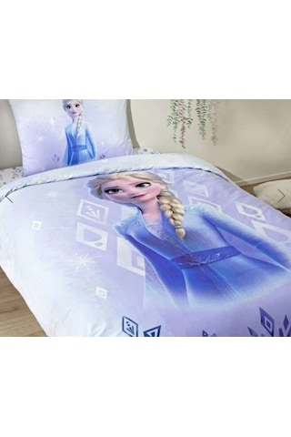 Frozen Çift Taraflı Tek Kişilik Nevresim Takımı Mor