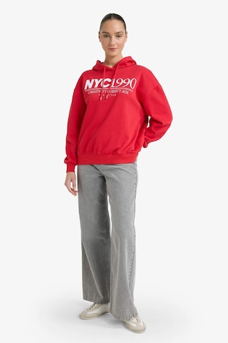 Defacto Relax Fıt Kapüşonlu Baskılı Kalın Sweatshirt Kumaşı Sweatshirt G7129ax25wnrd256 Kırmızı-rd256
