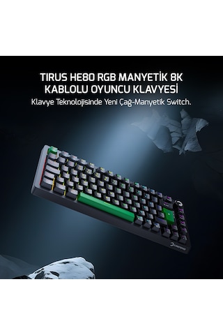 Gamepower Tirus He80 8k Rgb Manyetik Switch Kablolu Gaming Klavye