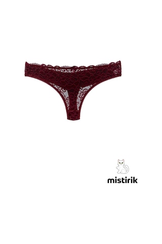 Masara Model Tanga Desenli Ve Esnek Spor Külot Bordo Renk Bordo
