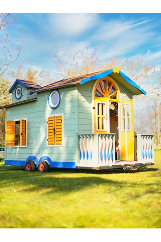 Mandu Ahşap Çocuk Tinyhouse Oyun Evi Çok Renkli