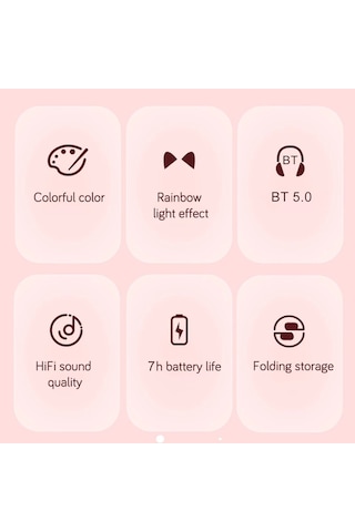 STN-28 Parlayan Kedi Kulak Katlanabilir Kablosuz Kulaklık