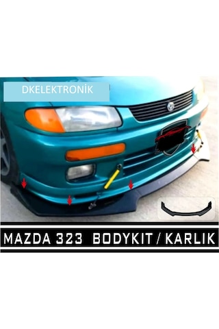 Dkelektronik Mazda 323 Ön Tampon Eki Bodykit Karlık Lip 123pionablack