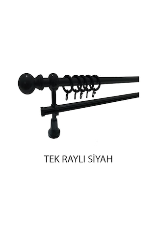 Perdemix Klasik Ahşap Rustik Perde Askısı Tek Raylı 28 Mm