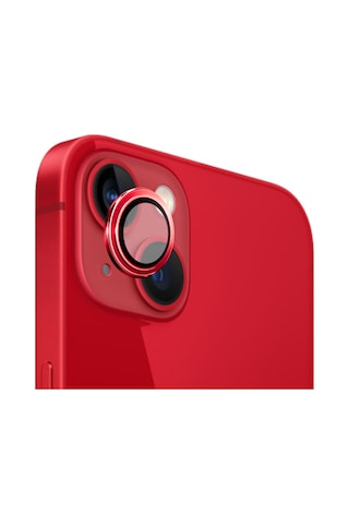Safeus Safir Temperli Kamera Lens Koruyucu Apple Uyumlu iPhone 13 Ve Mini İle Kırmızı