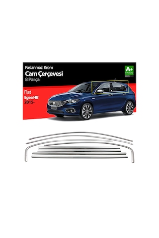 S-Dizayn  Fiat Egea Hb Krom Cam Çerçevesi 8 Prç. 2015 Üzeri