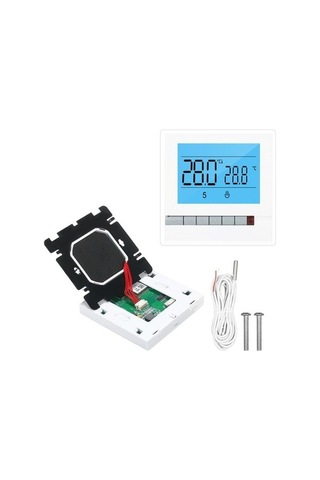 Flybuy Zemin Isıtma Termostatı, Akıllı Sıcaklık Kontrol Cihazı, Ekranlı Termostat, Programlanabilir Termostat, Beyaz, 3.2 İnç Lcd