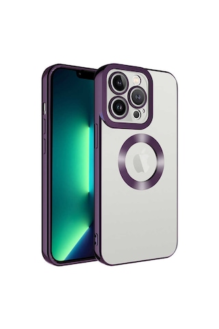 Apple Uyumlu iPhone 11 Pro Uyumlu Kamera Korumalı Logo Gösteren Zore Omega Kılıf-derin Mor Derin Mor -