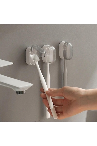 Beyaz Diş Fırçalığı Tozsuz Yenilikçi Ev İçin Gerekli Toz Geçirmez Şık Tasarım Özelliği Duvara Monte Beyaz