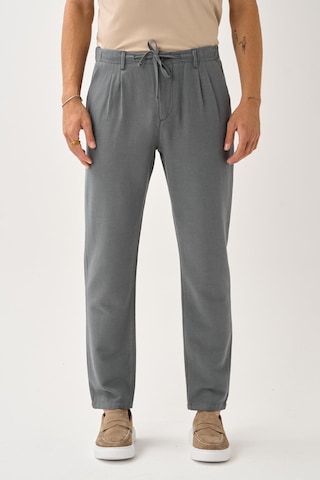 Alexandergardi Regular Fit Beli Lastikli Keten Pantolon gri