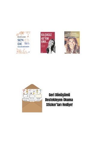 Sen De Başarabilirsin + Kılçıksız 46'yım Ama... + Bitti Denen Yerden Başlamak Cep Boy + Okuma Sticker'ları